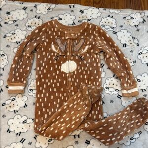 Brown Reindeer Onesie Pajamas